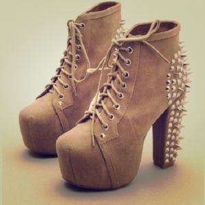 😍 Jeffrey Campbell Spike Taupe Lita Suede 😍